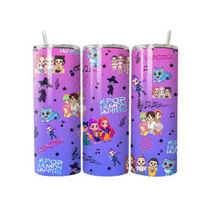 KPOP Demon Hunters Boys Girls Animal Anime Stainless 20oz TUMBLER CUP LID HOMBRE